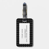 Moderne chic White poka Dot Pattern Aangepast reiz Bagagelabel (Achterkant verticaal)