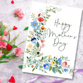 Moderne Chic Wilde Bloem Gelukkige Moederdag Kaart