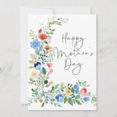 Moderne Chic Wilde Bloem Gelukkige Moederdag Kaart (Voorkant)