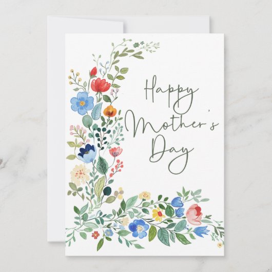 Moderne Chic Wilde Bloem Gelukkige Moederdag Kaart (Voorkant)