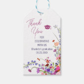 Moderne chic wilde bloemen afstudeer bedankt cadeaulabel (Voorkant)