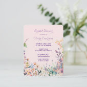 Moderne Chic Wilde Bloemen Bruids Bruiloft Uitnodi Kaart (Staand voorkant)