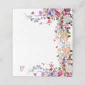 Moderne chic wilde bloemen script bruids douche plaatskaartje (Buitenkant ongevouwen)