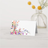 Moderne chic wilde bloemen script bruidsfeest plaatskaartje (Achterkant)
