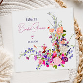 Moderne chic wilde bloemen script bruidsfeest servet