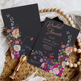 Moderne chic wilde bloemen script bruidsmeisje kaart