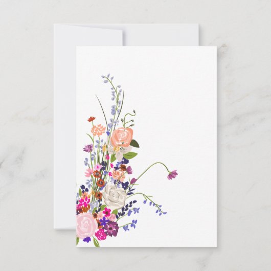 Moderne chic wilde bloemen script bruidsmeisjesfee bedankkaart (Achterkant)