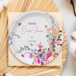 Moderne chic wilde bloemen script bruidsmeisjesfee papieren bordje