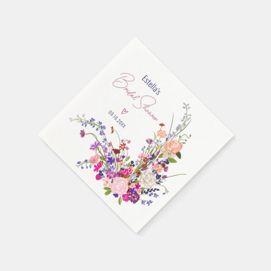 Moderne chic wilde bloemen script bruidsmeisjesfee servet (Hoek)