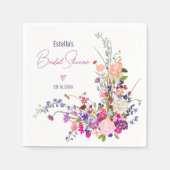 Moderne chic wilde bloemen script bruiloftsshower servet (Voorkant)