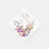 Moderne chic wilde bloemen script bruiloftsshower servet (Hoek)