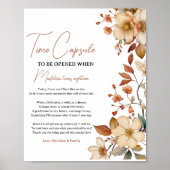 Moderne Chic Wildflower 1e Verjaardag Meisje Poster (Voorkant)