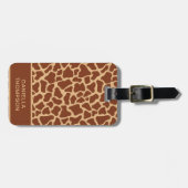 Moderne Chic Wildlife Giraffe Print Pattern-reis Bagagelabel (Voorkant horizontaal)