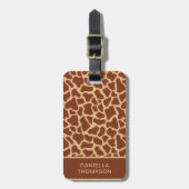 Moderne Chic Wildlife Giraffe Print Pattern-reis Bagagelabel (Voorkant verticaal)