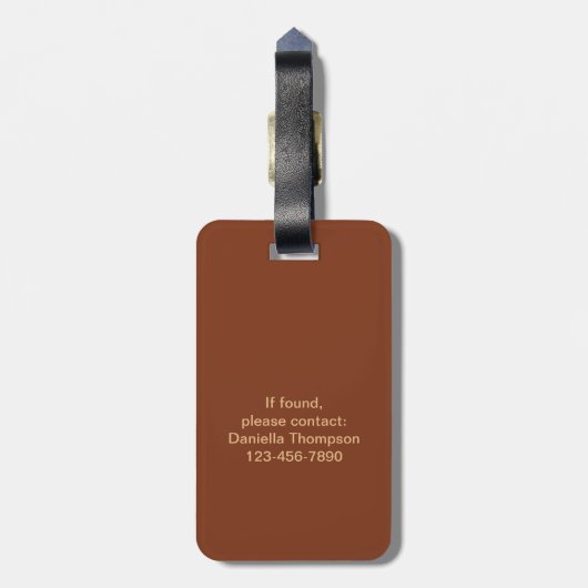 Moderne Chic Wildlife Giraffe Print Pattern-reis Bagagelabel (Achterkant verticaal)