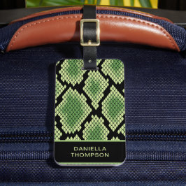 Moderne Chic Wildlife Snake Print Pattern-reis Bagagelabel