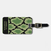 Moderne Chic Wildlife Snake Print Pattern-reis Bagagelabel (Voorkant horizontaal)