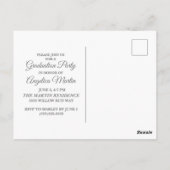 Moderne Chic Witte Afstudeerfeest Foto Briefkaart (Achterkant)