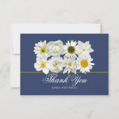 Moderne Chic Witte Bloem Bruidsbruiloft Dank Je Bedankkaart (Voorkant)