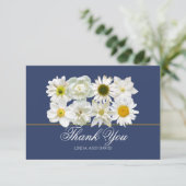 Moderne Chic Witte Bloem Bruidsbruiloft Dank Je Bedankkaart (Staand voorkant)