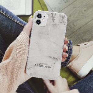 Moderne chic witte grijze marmeren klassieker Case-Mate iPhone case