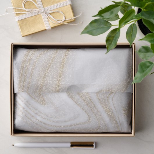 Moderne chic witte marmer goud glans tissuepapier (Geschenk)