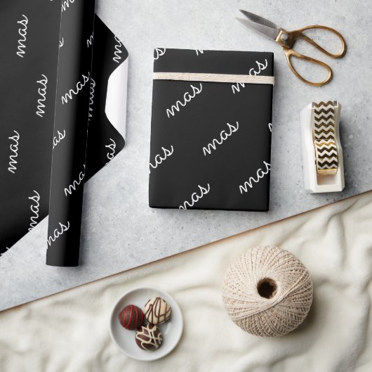 Moderne Chic Xmas Zwart En Wit Patroon Cadeaupapier (Crafts)