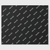 Moderne Chic Xmas Zwart En Wit Patroon Cadeaupapier (Vlak)