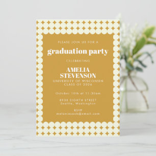 Moderne Chic Yellow Simple Stippen Graduation Part Kaart