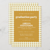 Moderne Chic Yellow Simple Stippen Graduation Part Kaart (Voorkant / Achterkant)
