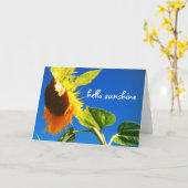 Moderne Chic Yellow Sunflower Hallo Sunshine Scrip Kaart (Gele Bloem)