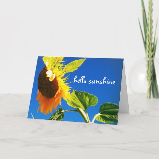 Moderne Chic Yellow Sunflower Hallo Sunshine Scrip Kaart (Voorkant)