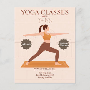 Moderne Chic Yoga Instructor Studio-lessen Flyer
