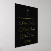 Moderne Chic Zwart Goud Kruis Drieling Doop Folie Afdrukken (Laagn)