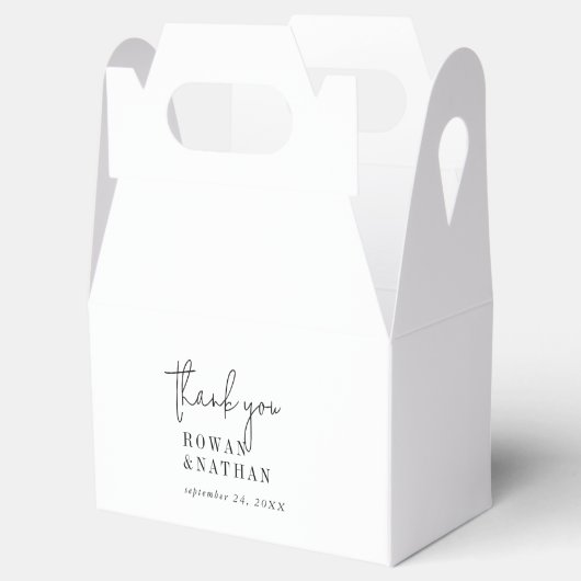 Moderne Chic Zwart-Wit Dank u Bruiloft Bedankdoosjes (Geopend)