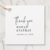Moderne Chic Zwart-Wit Dank u Bruiloft Bedankjes Labels (Voorkant)