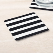 Moderne chic zwart-wit gestreepte onderzetterset kartonnen onderzetters (Schuin)