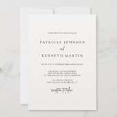 Moderne Chic Zwart & Wit Getextureerde bruiloft Kaart (Voorkant)