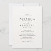 Moderne Chic Zwart & Wit Getextureerde bruiloft Kaart (Voorkant)