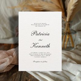 Moderne Chic Zwart & Wit Getextureerde bruiloft Kaart