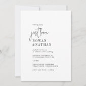 Moderne Chic Zwart-Wit Just Love Bruiloft Kaart (Voorkant)