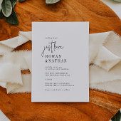 Moderne Chic Zwart-Wit Just Love Bruiloft Kaart