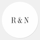 Moderne Chic Zwart-Wit Monogram Stickers (Voorkant)