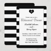 Moderne Chic Zwart & Wit Proefbruiloft Diner Kaart (Voorkant / Achterkant)