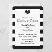 Moderne Chic Zwart & Wit Proefbruiloft Diner Kaart (Voorkant)