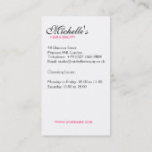 Moderne Chic Zwart Wit Roze Meisje Mode Stylist Visitekaartje (Achterkant)