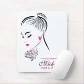 Moderne Chic Zwart Wit Roze Meisjes Mode Stylist Muismat (Met muis)