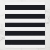 Moderne Chic Zwart & Witte Strepen Wijnlabel Wijn Etiket (Enkel label)
