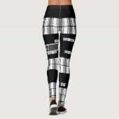 Moderne Chic Zwarte en Witte Geruite Leggings (Achterkant)