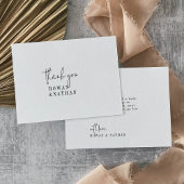 Moderne Chic Zwarte en Witte Platte Trouwring Bedankkaart